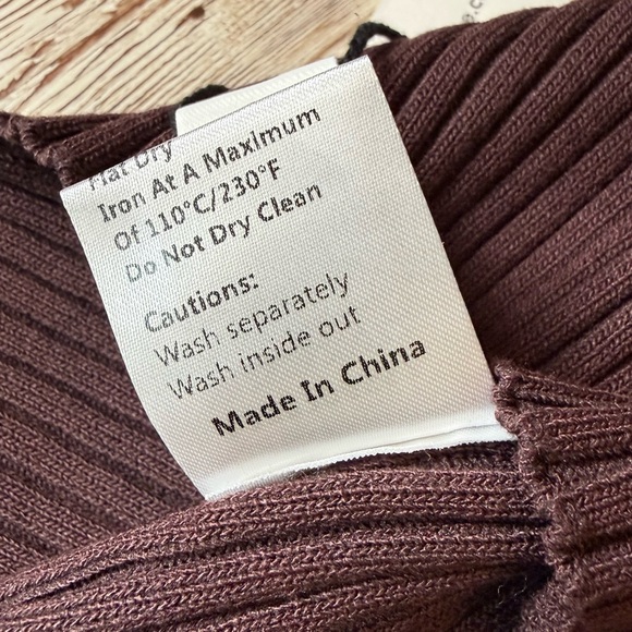 Commense Dark Brown Ribbed Cut Out Bodycon Midi Dress NWT Small - Picture 11 of 11